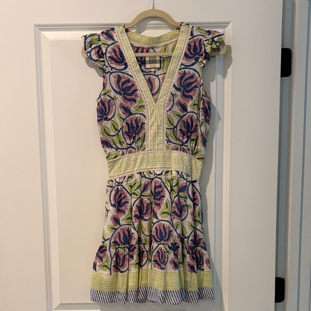 Floral Sleeveless Dress with Ruffle Details